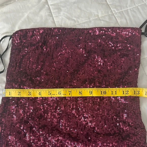 House of Harlow 1960 Red Sequin Strapless Bodycon Dress - Picture 7 of 8